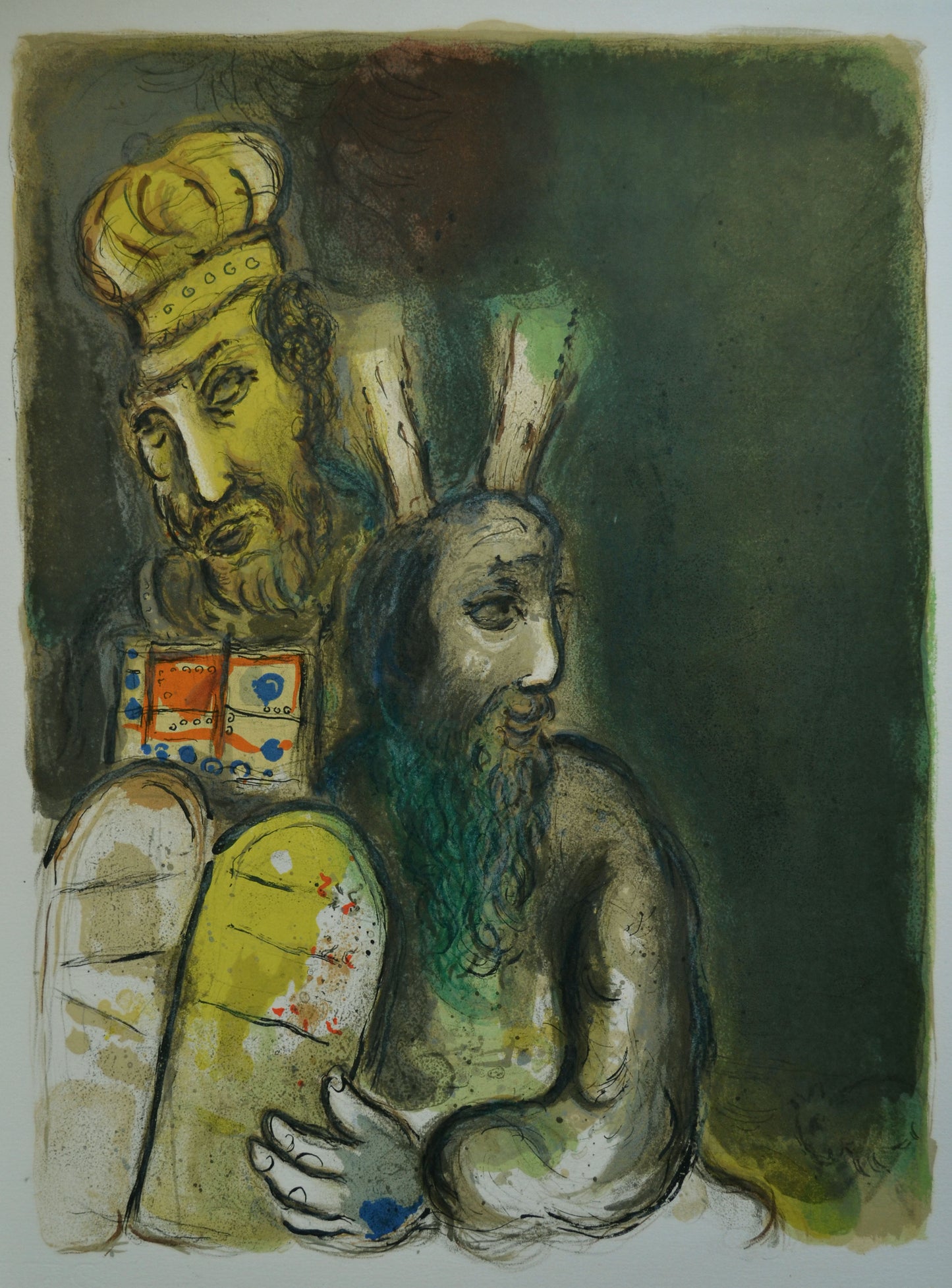 Moses mit Aaron in der Priesterkleidung